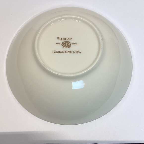 Vtg 4 GORHAM CHINA Florentine Lapis Fruit Dessert Small Bowl 4.25” x 1.5” HTF - Picture 6 of 9